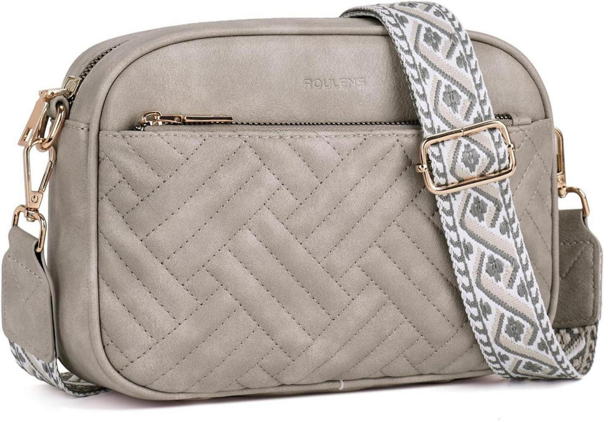 Gesteppte Damen Umhängetasche aus PU Leder, Crossbody Bag mit RFID