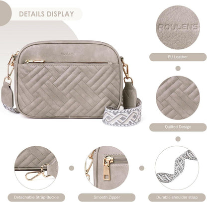 Damen Umhängetasche PU Leder Schultertasche RFID Crossbody Bag