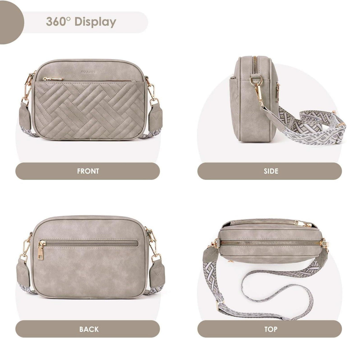 Gesteppte Damen Umhängetasche PU Leder Handy Schultertasche