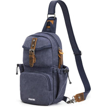 Canvas Brusttasche Herren Blau | Stylische Retro Umhängetasche für Reise & Alltag