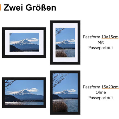 Bilderrahmen 15x20 cm Schwarz Holzrahmen mit Acrylglas