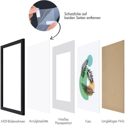Spotjoy Bilderrahmen 13x18cm 2er Set Weiß Acrylglas MDF-Holz