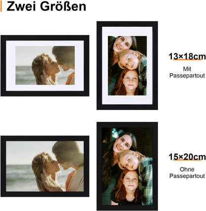 Set 3 schwarze Bilderrahmen 15x20 cm - Collage für Fotos