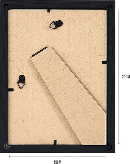 Holz Bilderrahmen 15x20 cm 2er Set Schwarz Acrylglas inkl. Passepartout