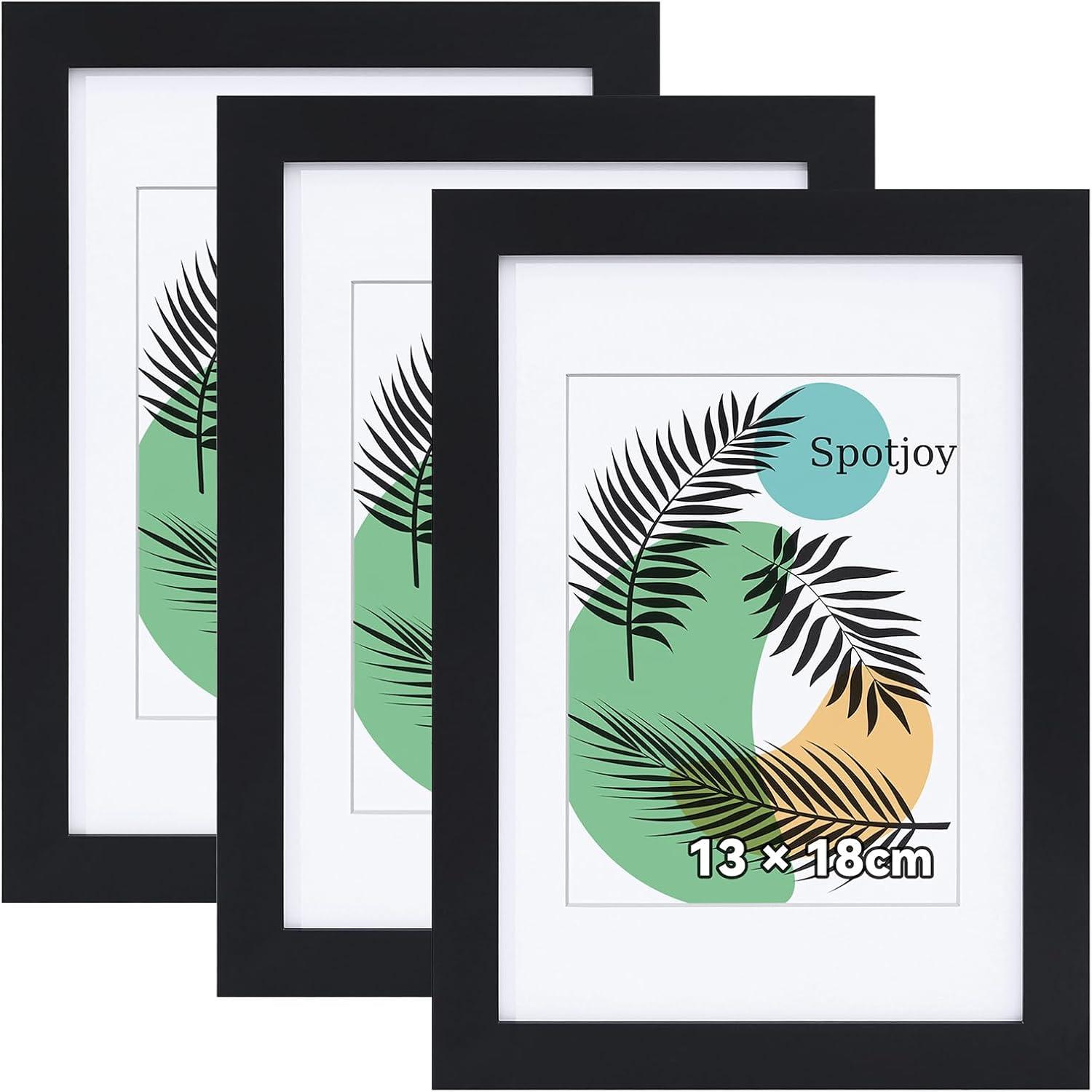 Bilderrahmen Set 13x18cm 3er Schwarz Fotorahmen Posterrahmen