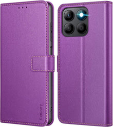 Leder Handyhülle mit Kartenschlitzen und Standfunktion, Violett