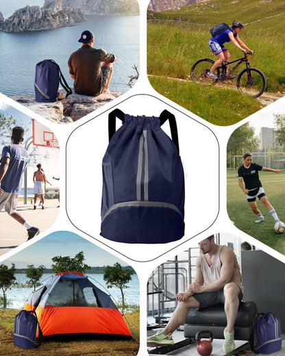 Turnbeutel Fußballtasche Rucksack Kordelzug Wasserfest 32x17x47cm