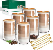Latte Macchiato Gläser Doppelwandig 400ml 6er Pack inkl. Löffeln