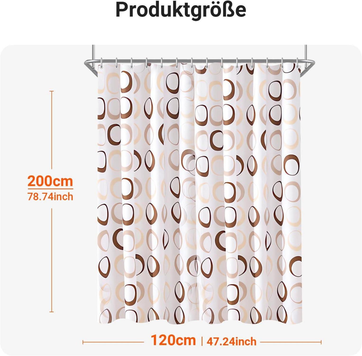 Duschvorhang Kamelfarbe Kreis 120x200cm Wasserabweisend Textil
