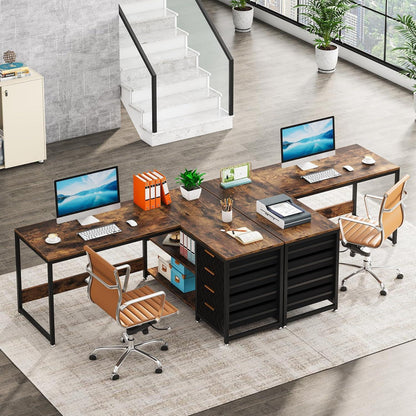 L-förmiger Schreibtisch mit Schubladen – Eckschreibtisch für Büro & Home Office