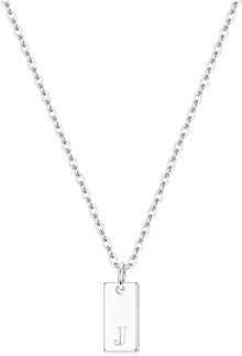 Silber Initial Halskette Damen 925 Buchstaben Anhänger Kette A-Z