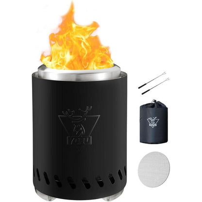 Rauchfreie Tischfeuerstelle für Camping & Garten – Schwarz
