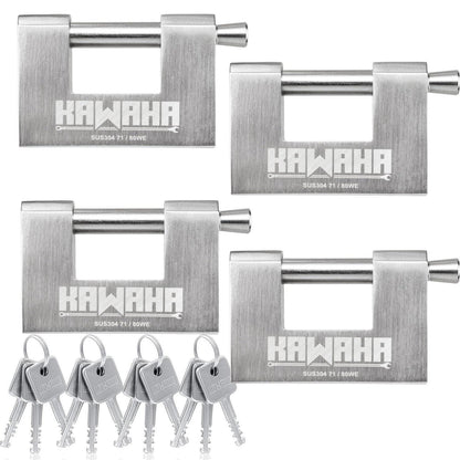 Edelstahl Vorhängeschloss 80mm - 4er Set, Gleicher Schlüssel
