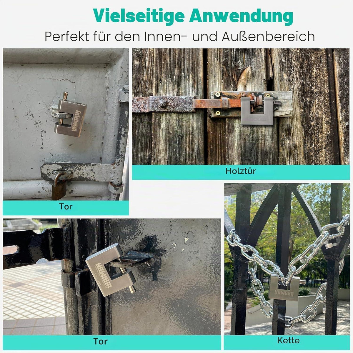 Edelstahl Vorhängeschloss 60mm - 2er Set - Gleichschließend