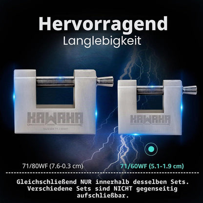 Edelstahl Vorhängeschloss 60mm - 2er Set - Gleichschließend