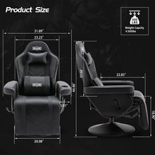 S*MAX Gaming Stuhl Schwarz X Large mit Fußstütze
