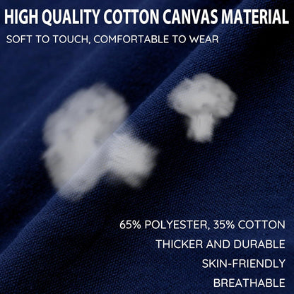 Canvas Schürze mit Kreuzgurt und 3 Taschen – Blau