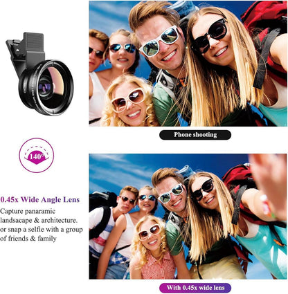 APEXEL 2-in-1 Handy-Kamera-Objektiv-Set, 12,5x Makro, 0,45x Weitwinkel für Samsung Galaxy S10