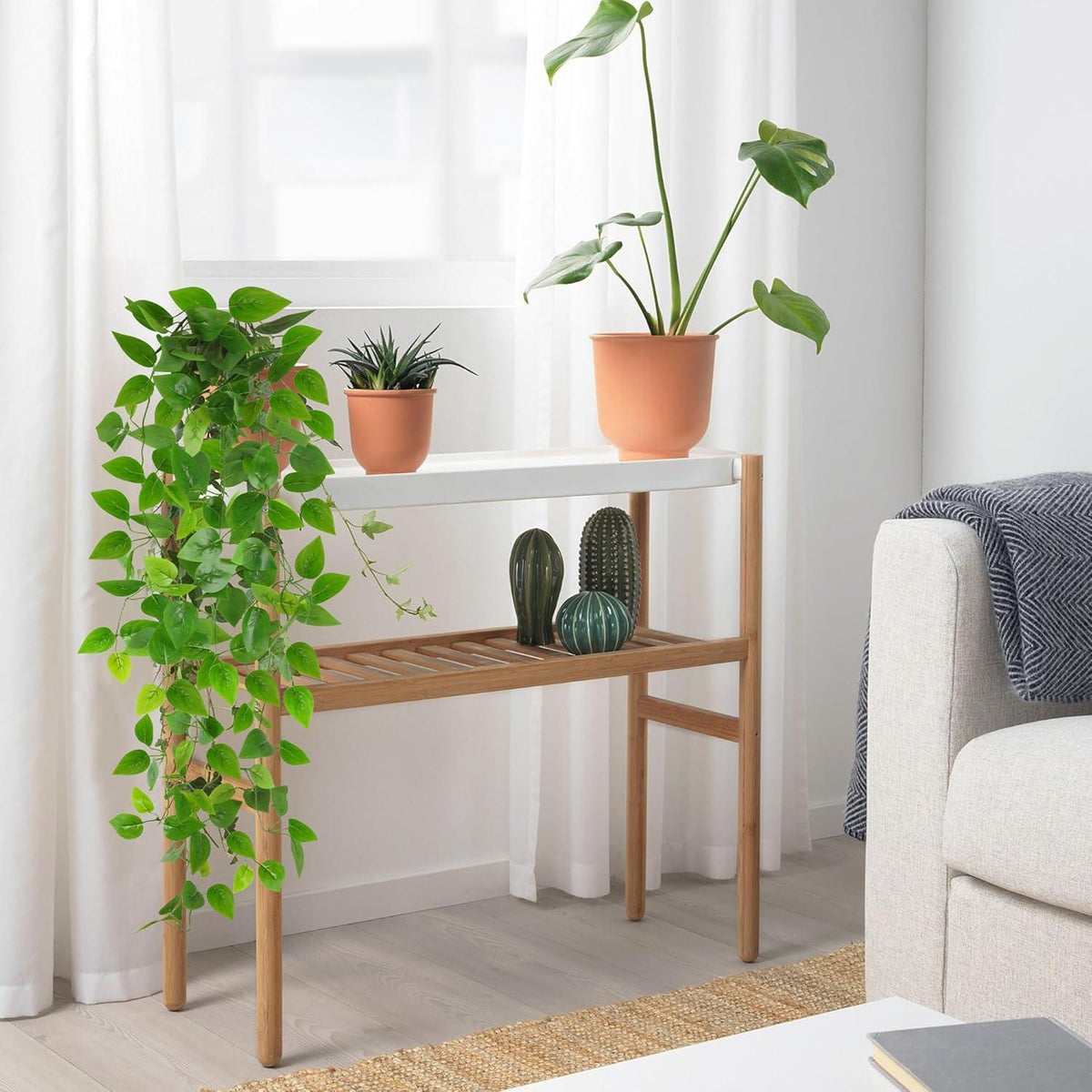 Künstliche Hängepflanzen 100cm 3er Set Efeu Kunstpflanze Outdoor Indoor hängend