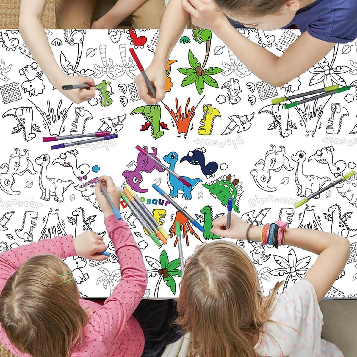 Ausmaltischdecke Dschungel – Riesige Papiertischdecke für Kinder