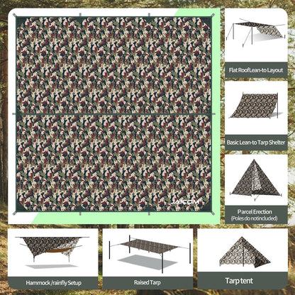 Camping Tarp Wasserdicht 3x3M Ultraleicht UV-Schutz & Regen