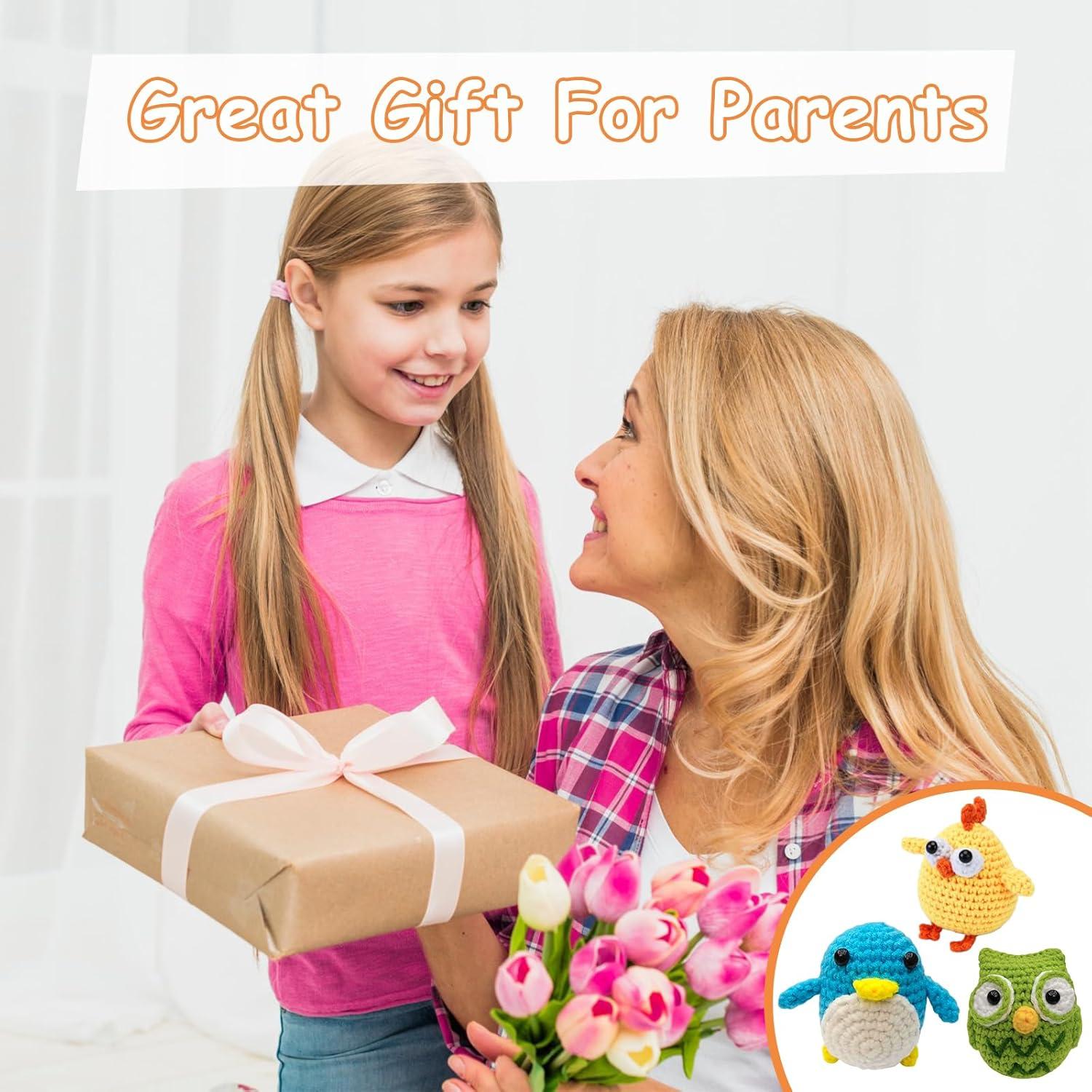 Ruikdly Häkelset für Anfänger - 3 Tiere häkeln mit Nadeln, Garn & Video A2