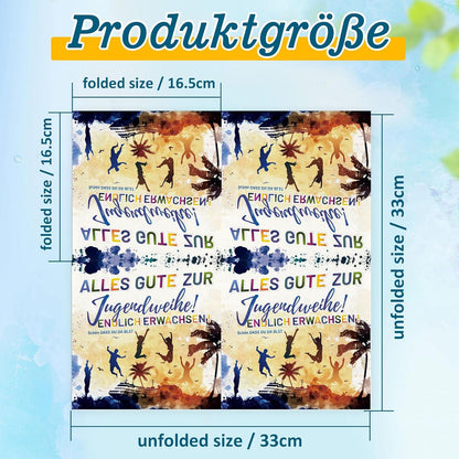 Jugendweihe Servietten 3-lagig 33x33cm Alles Gute Endlich Erwachsen 40