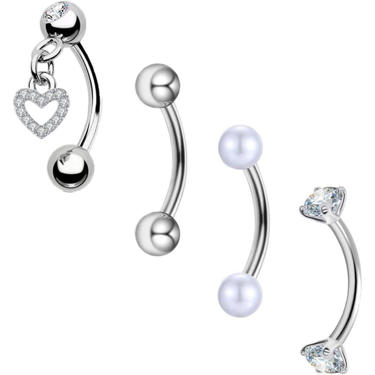 Curved Barbell Piercing Augenbrauen Lippe Helix Rook Daith 8mm Chirurgenstahl 1,2mm