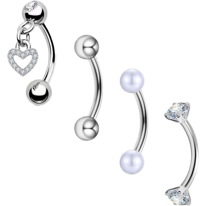 Curved Barbell Piercing Augenbrauen Lippe Helix Rook Daith 8mm Chirurgenstahl 1,2mm