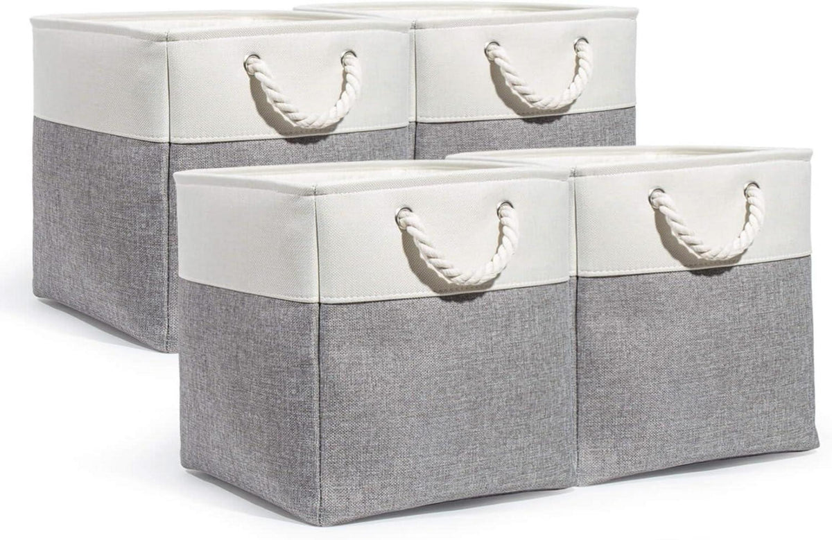 Stoff Faltbare Aufbewahrungskörbe mit Griffen 33x33x33 cm