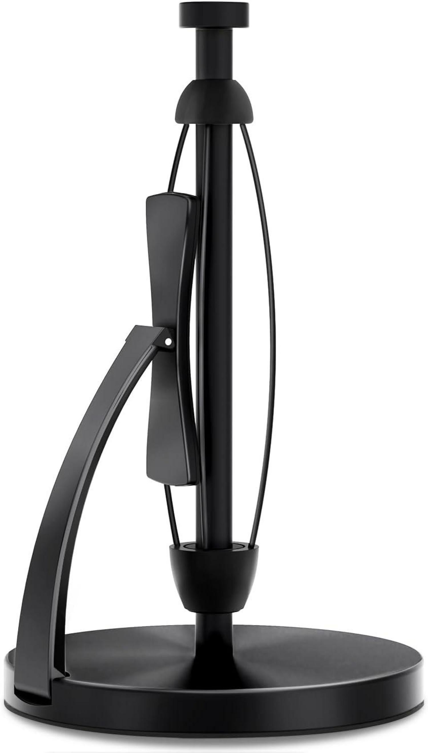 Küchenrollenhalter Schwarz mit Saugnapf und Spannarm