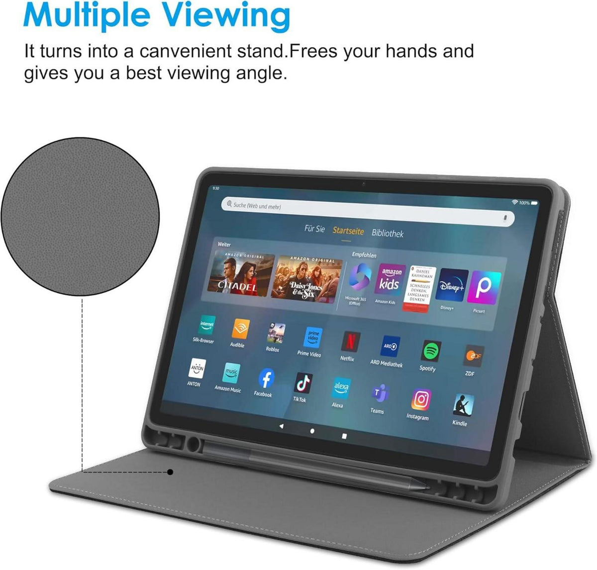 Schwarze HoYiXi Schutzhülle für Amazon Fire HD 10 & HD 10 Plus Tablet