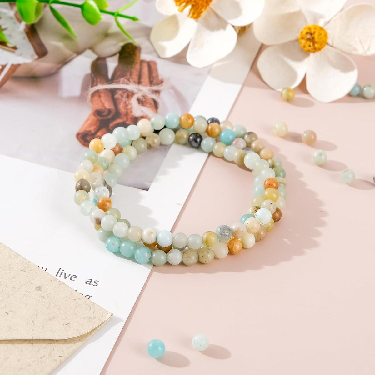 Amazonit Perlen 4mm Rund Naturstein für Schmuck DIY