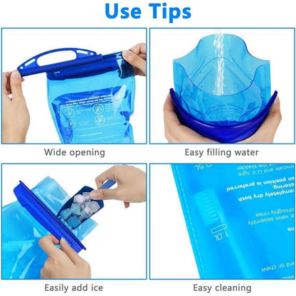 Trinkblase 2L für Rucksack, BPA-frei, auslaufsicher, Blau