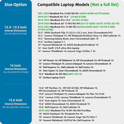 14 Zoll Laptoptasche Wasserdicht mit Zubehörtasche Dunkelblau