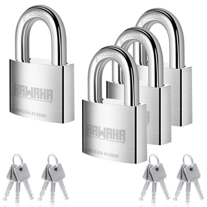 Edelstahl Vorhängeschloss 50mm – 4er Set, Hochsicherheit