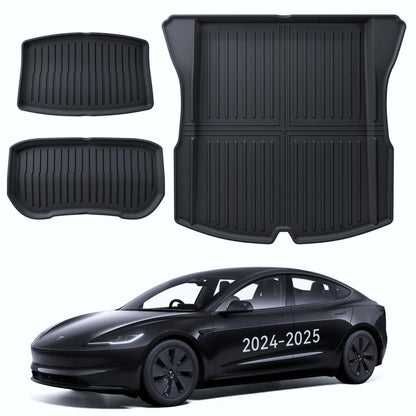 Kofferraummatte 3er Set Tesla Model 3 2024-2026 – Allwetter Schutz