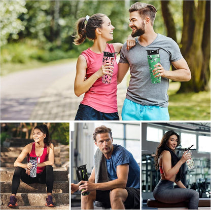 Protein Shaker Edelstahl 750ml mit Skala und Kugel