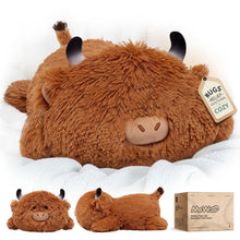 Hochlandrind Kuscheltier Plüschkissen 33 cm – Weiches Geschenk für Kinder