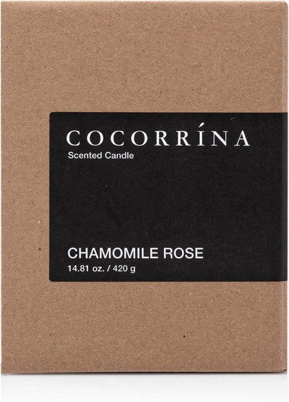 Cocorrína Candle Duftkerze Kamille Rose 46h Sojawachs natürliche Kerze 420g
