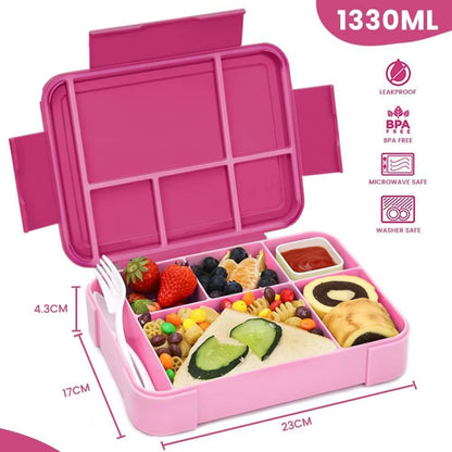 Bugucat Brotdose Kinder mit Fächern 1330ML Lunchbox
