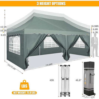 Faltpavillon 3x6 mit Seitenwänden – Wasserdicht & Stabil