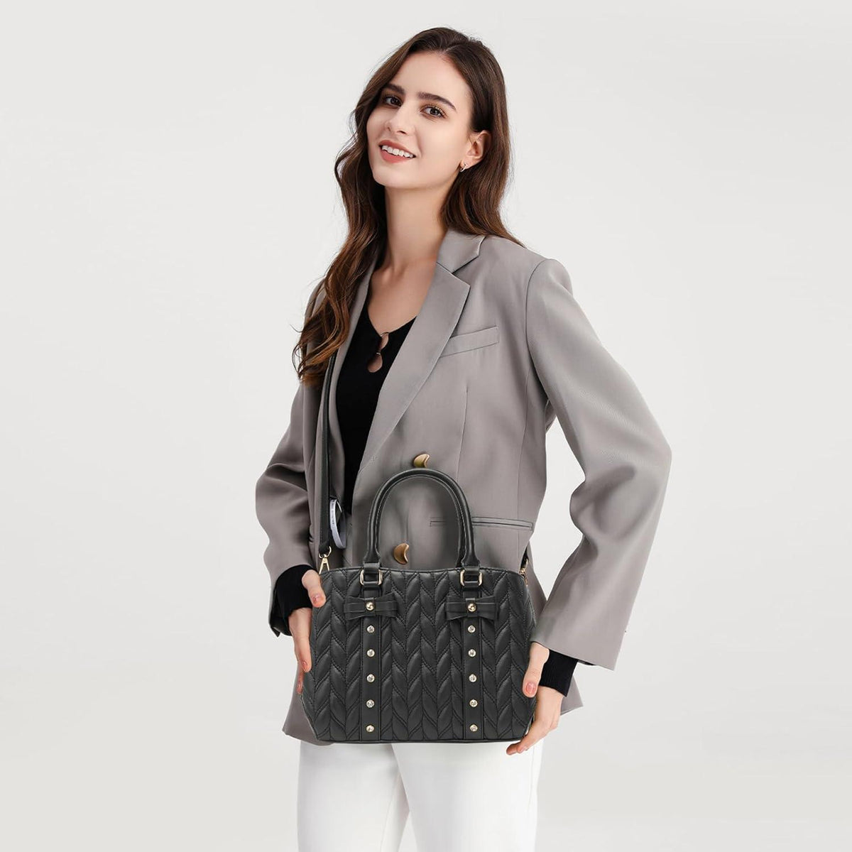 Damen Handtasche Miss Lulu Designer Henkeltasche Schultertasche PU-Leder
