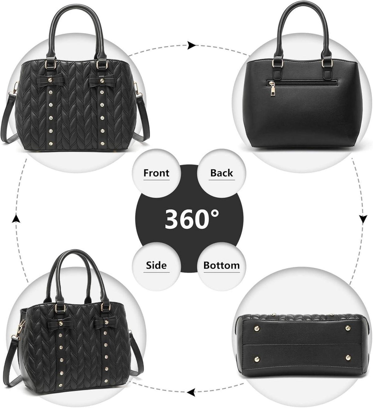 Damen Handtasche Miss Lulu Designer Henkeltasche Schultertasche PU-Leder