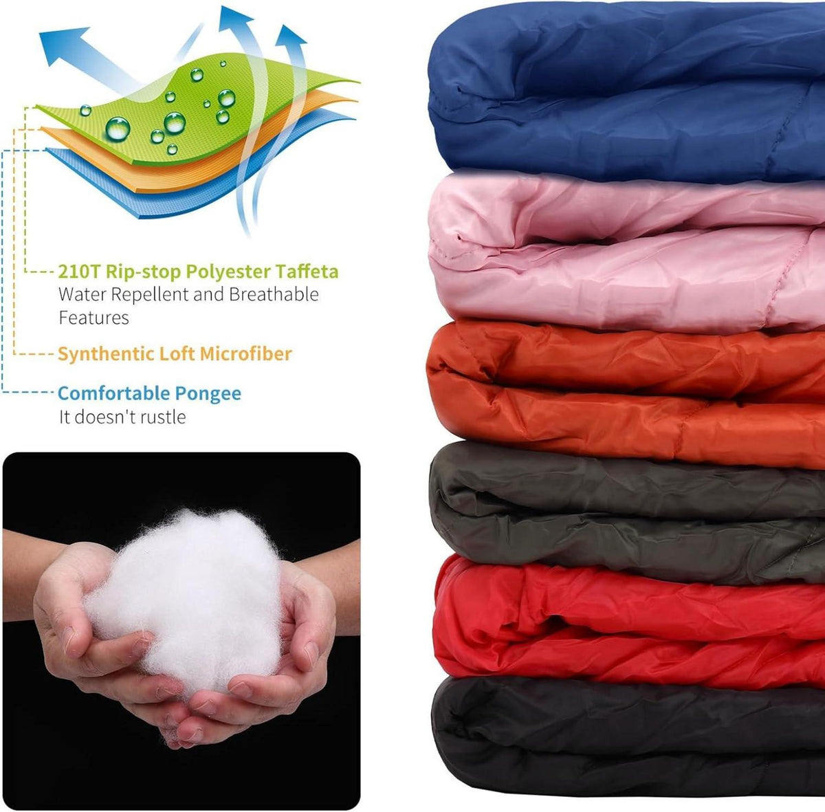 Ultraleichter Mumienschlafsack für 3 Jahreszeiten - Orange
