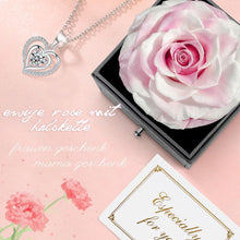 Ewige Rose Geschenkbox Halskette Ohrringe 925 Silber Frau