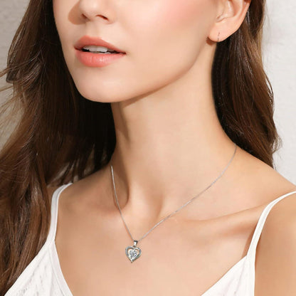 Ewige Rose Geschenkbox Halskette Ohrringe 925 Silber Frau