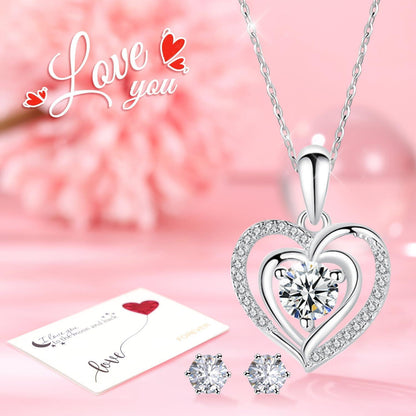 Ewige Rose Geschenkbox mit Halskette und Ohrringe