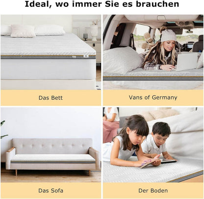 Matratzentopper 160x200cm Gelschaum H3 H4 7,5cm Höhe waschbarer Bezug