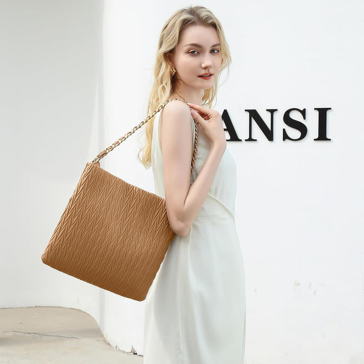 Miss Lulu Damen Handtasche PU-Leder Schultertasche